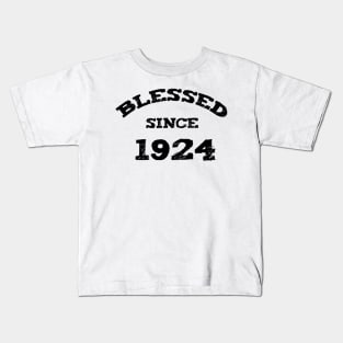 Blessed Since 1924 Cool Blessed Christian Birthday Kids T-Shirt